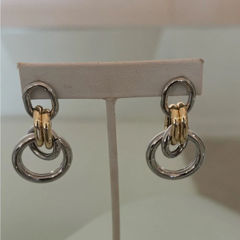 Gold and Silver Hoop Earrings